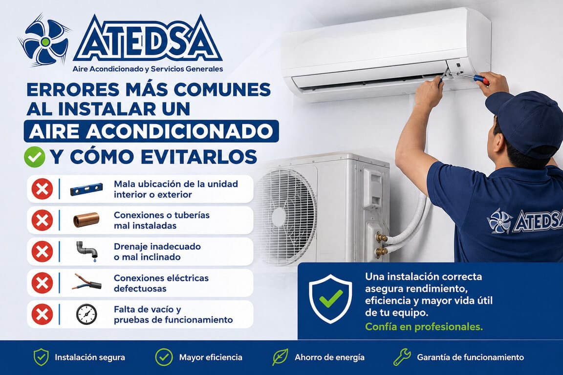 Errores más comunes al instalar un aire acondicionado y cómo evitarlos